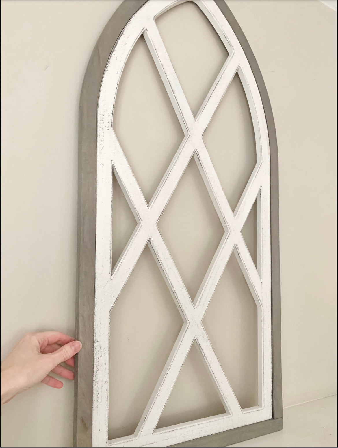 Cathedral window decoration with diamond pattern, 36" x 17.5 size