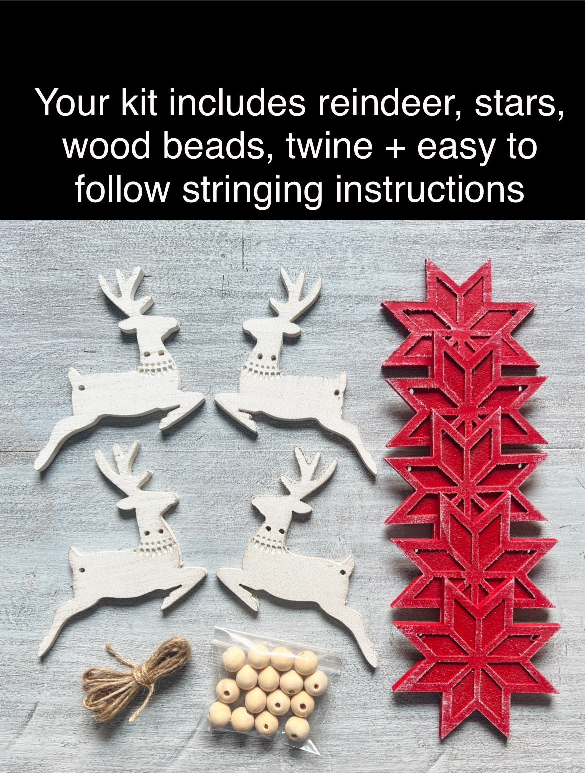 Nordic reindeer garland - 6 colours available