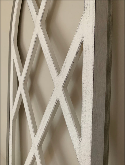 Cathedral window decoration with diamond pattern, 36" x 17.5 size