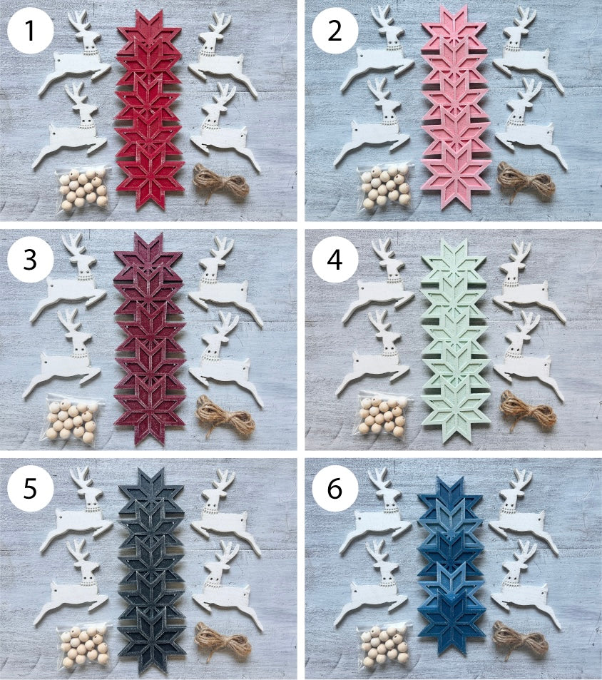Nordic reindeer garland - 6 colours available
