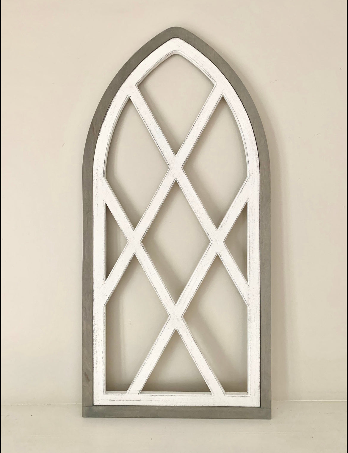 Cathedral window decoration with diamond pattern, 36" x 17.5 size