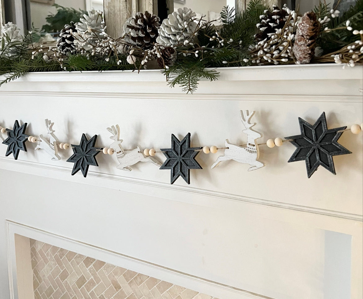 Nordic reindeer garland - 6 colours available