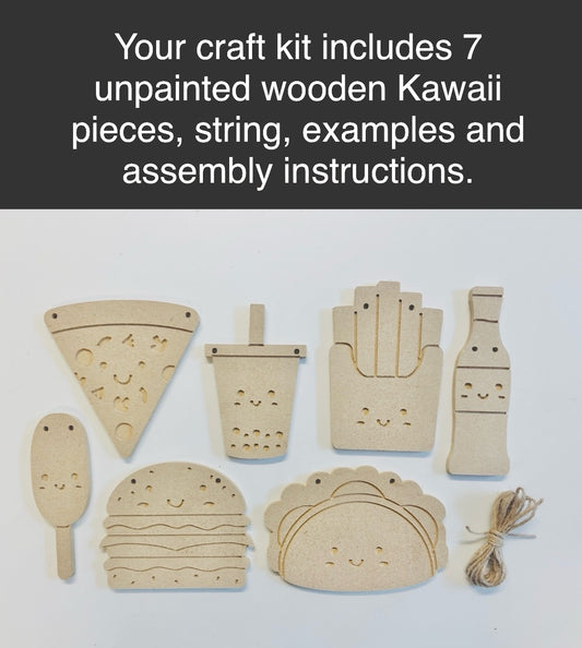 Painting craft for kids, Kawaii “Fast Food”, FREE SHIPPING