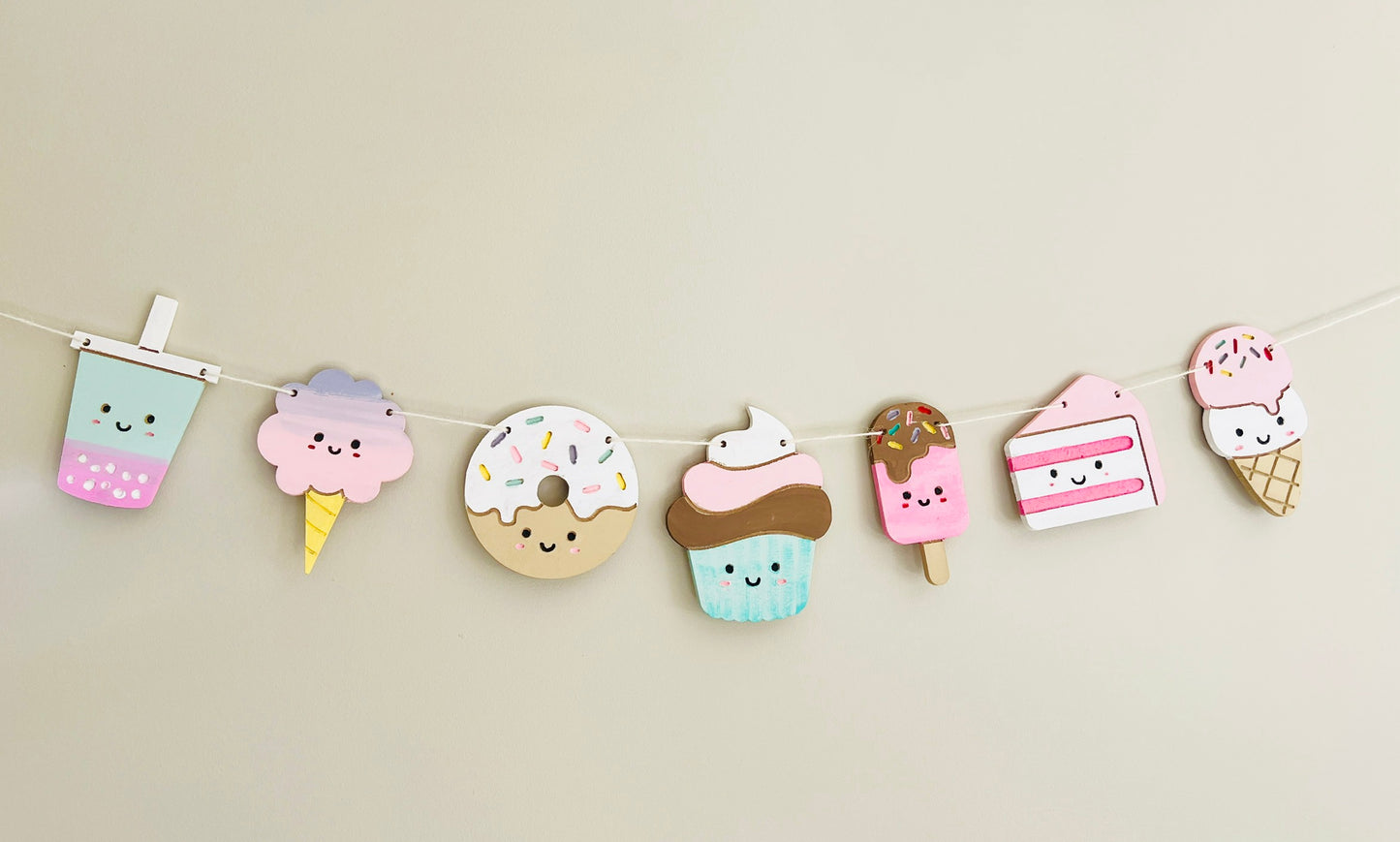 Paintable craft kit, Kawaii sweet treats, FREE SHIPPING