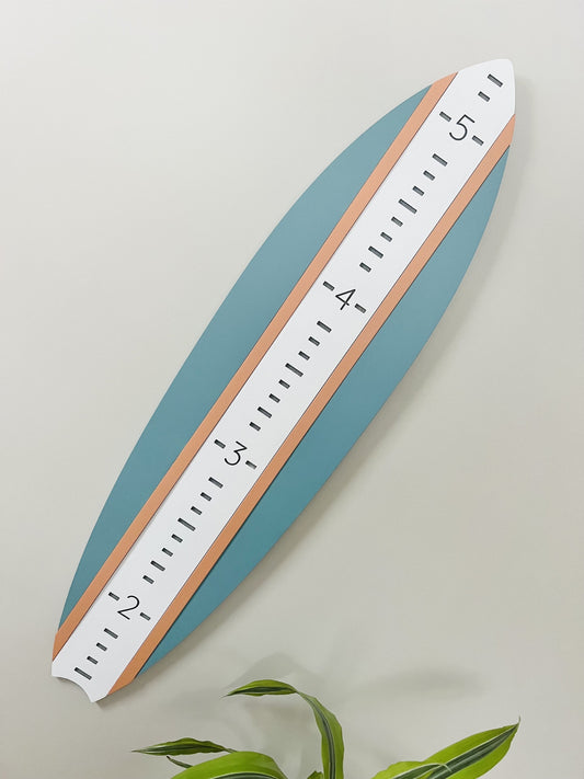 Surfboard growth chart for child's room or nursery, 48" tall, Customize your colors to suit