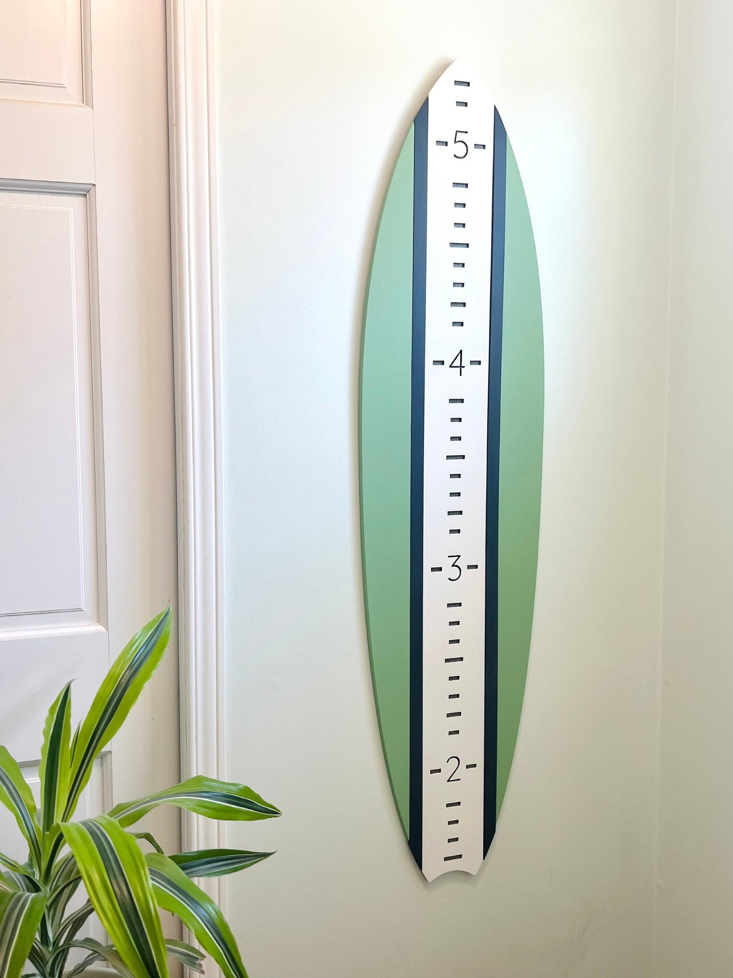 Surfboard growth chart for child's room or nursery, 48" tall, Customize your colors to suit