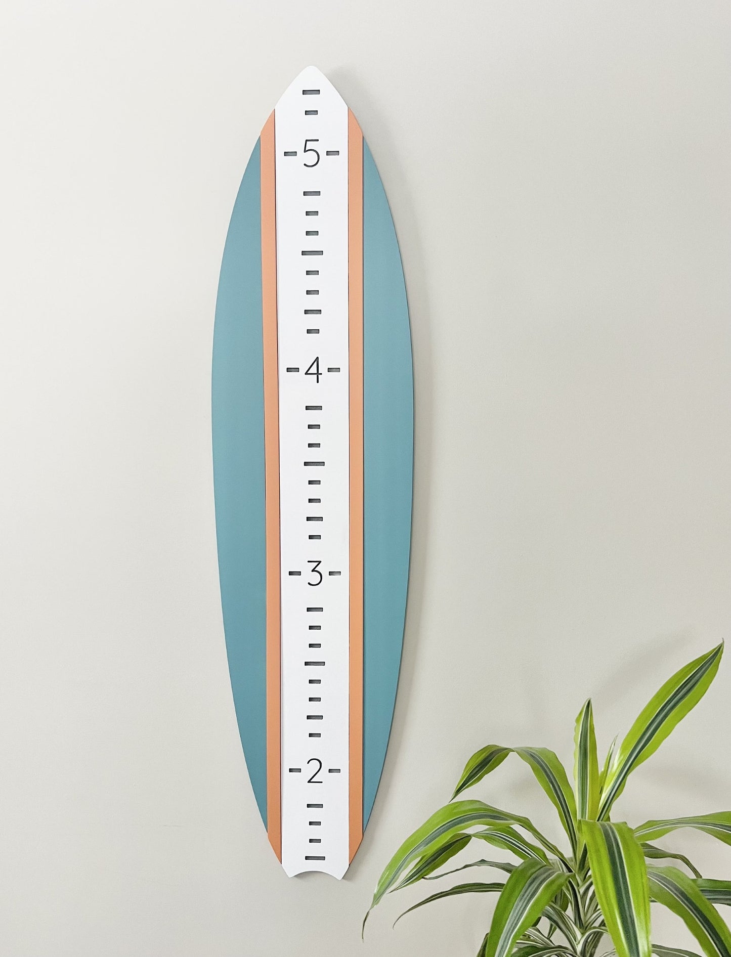 Surfboard growth chart for child's room or nursery, 48" tall, Customize your colors to suit
