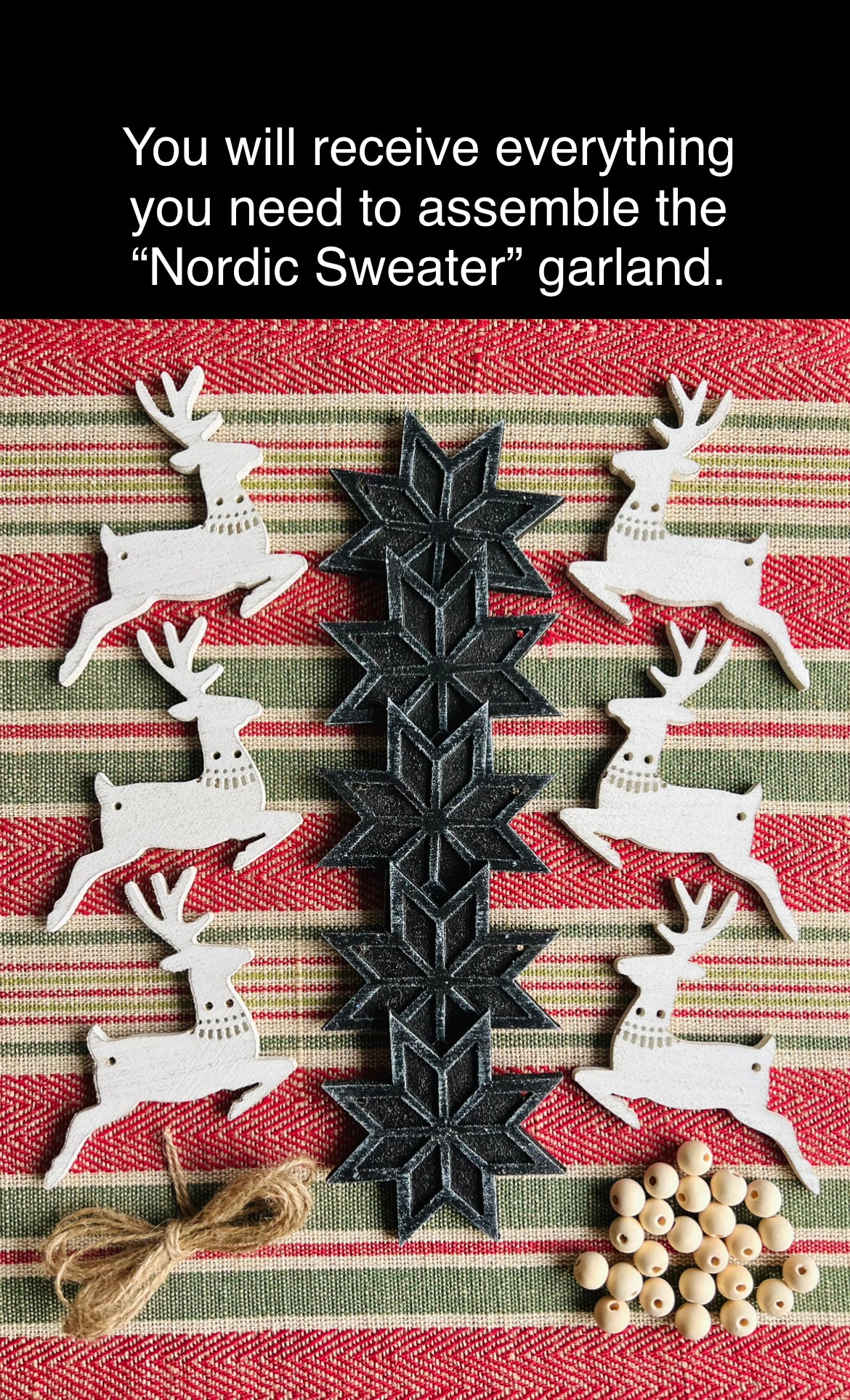 Nordic reindeer winter garland