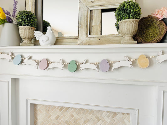 Easter bunny garland, FREE SHIPPING