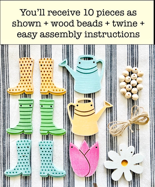 Rubber boots spring garland, FREE SHIPPING