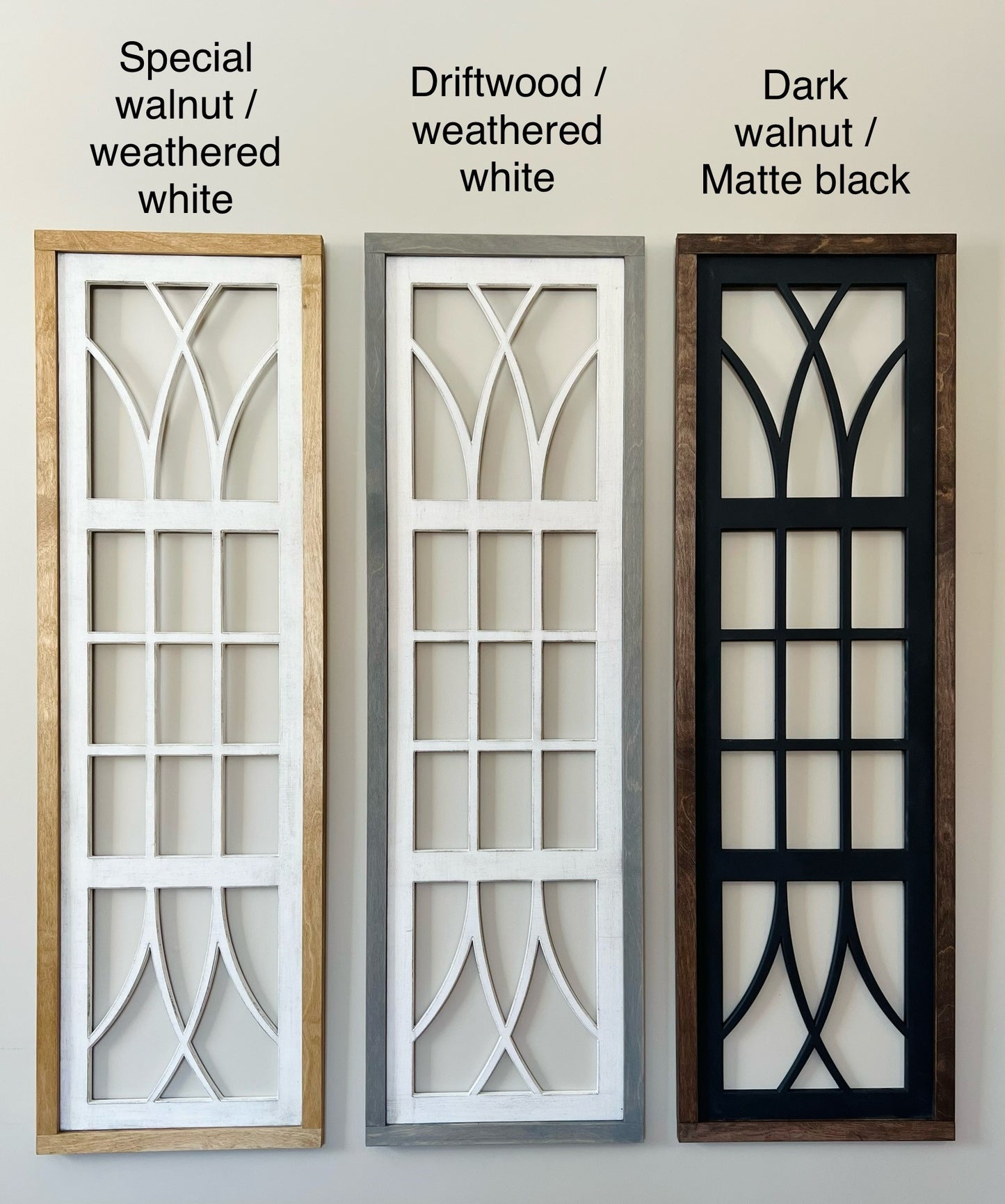 Custom farmhouse window decoration for modern or rustic home decor