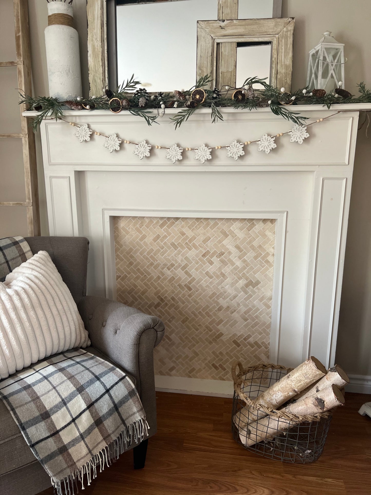 Snowflake garland, FREE SHIPPING