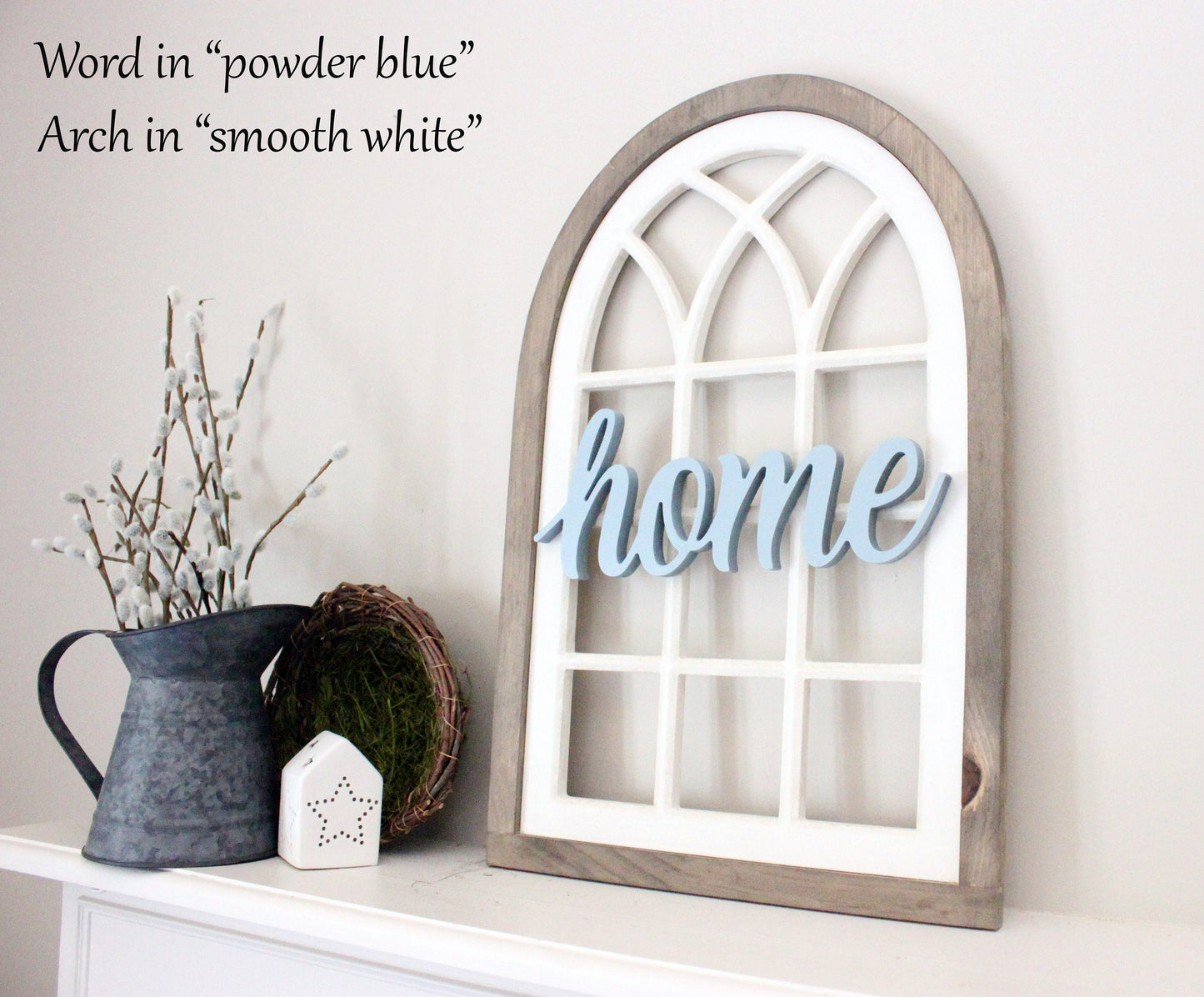 farmhouse window arch with word attached, 3 sizes