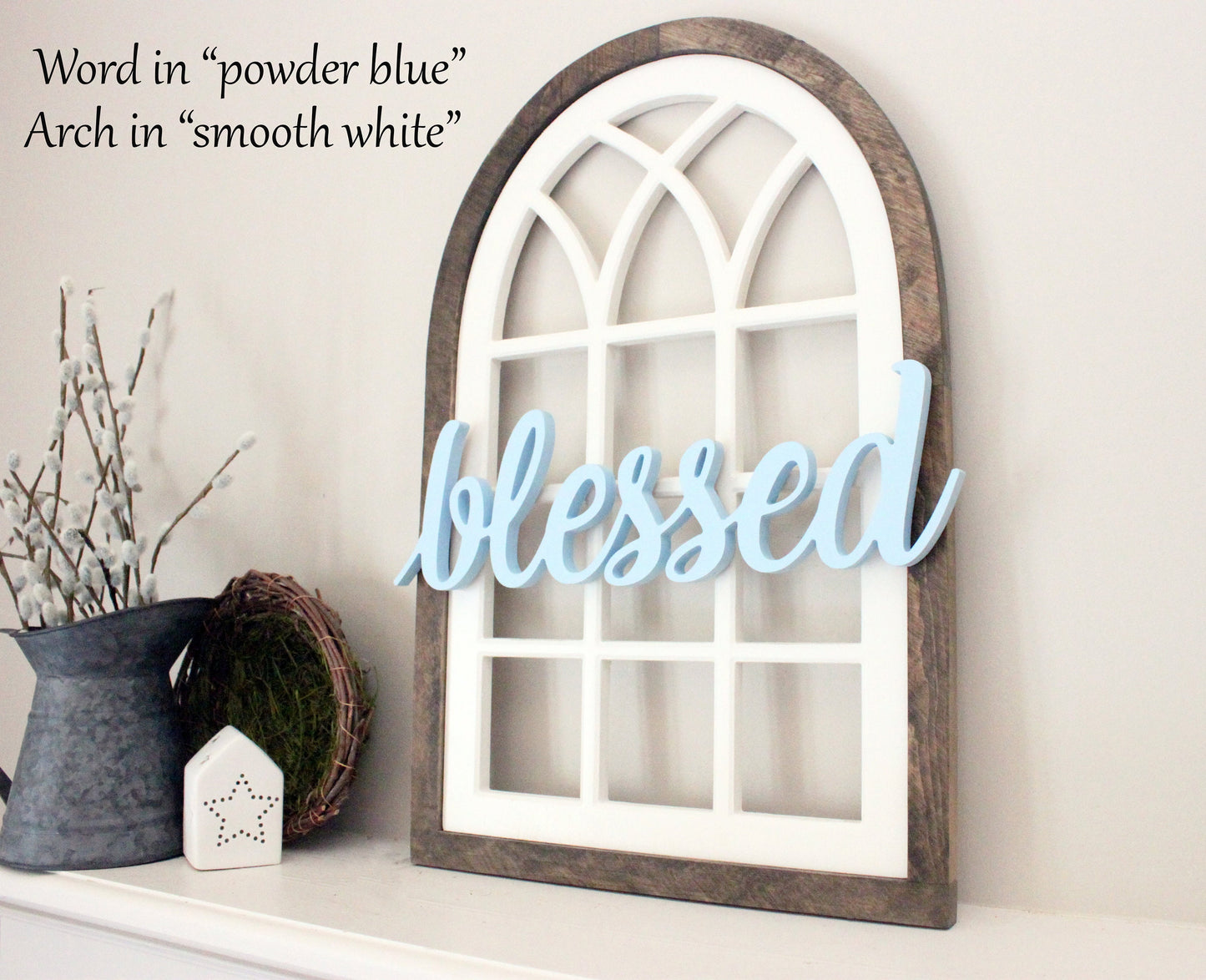 farmhouse window arch with word attached, 3 sizes