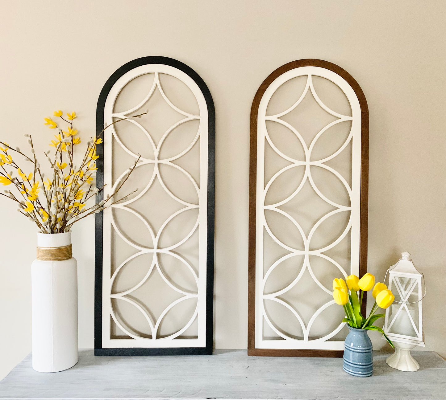 Tall skinny farmhouse window decoration for wall, 42” tall
