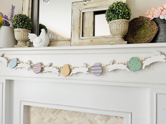 Easter bunny garland, FREE SHIPPING