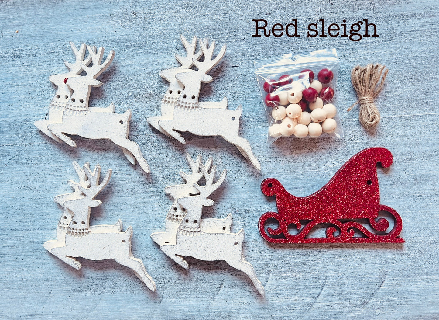 Sleigh and reindeer garland - DIY