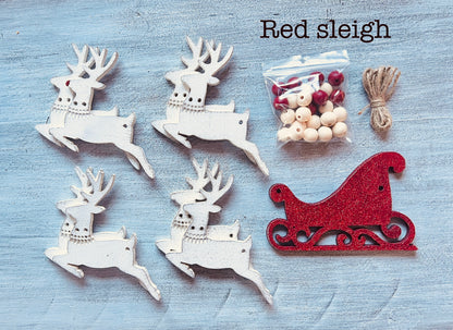 Sleigh and reindeer garland - DIY