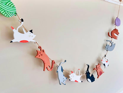 Crazy cat garland, paint your own diy craft