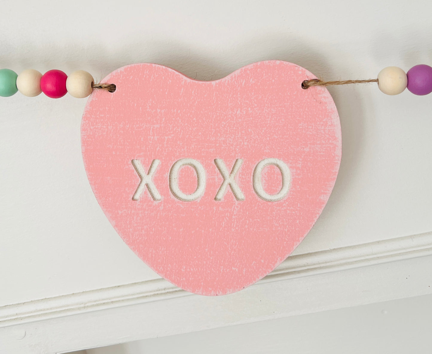 Valentines Day garland, conversation candy hearts banner, FREE SHIPPING