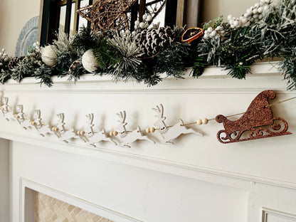 Sleigh and reindeer garland - DIY