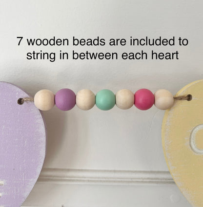 Valentines Day garland, conversation candy hearts banner, FREE SHIPPING