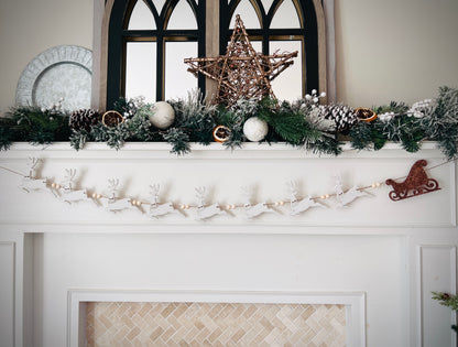Sleigh and reindeer garland - DIY