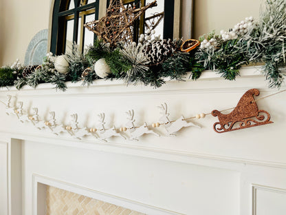 Sleigh and reindeer garland - DIY