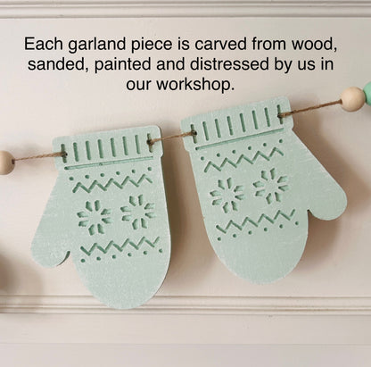 Ice skates and Mittens garland, FREE SHIPPING