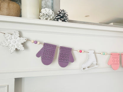 Ice skates and Mittens garland, FREE SHIPPING