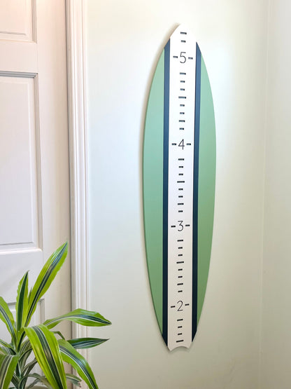 Surfboard growth chart for child's room or nursery, 48" tall, Customize your colors to suit