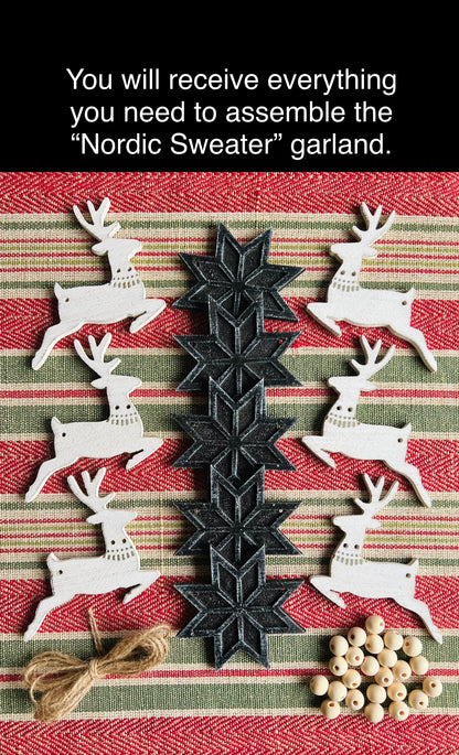 Nordic reindeer winter garland