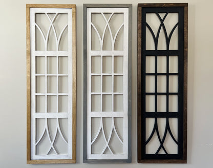 Custom farmhouse window decoration for modern or rustic home decor