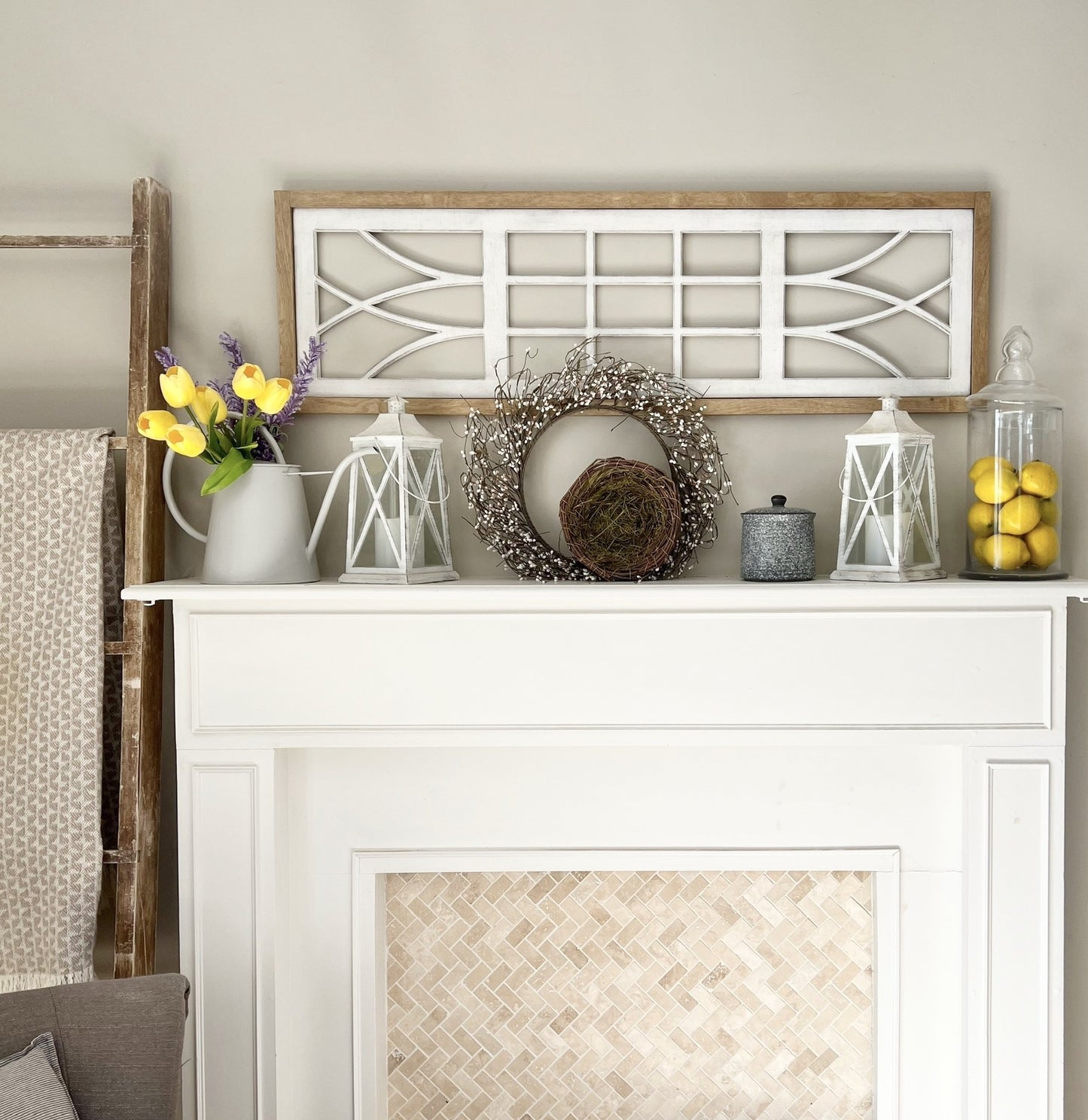 Custom farmhouse window decoration for modern or rustic home decor