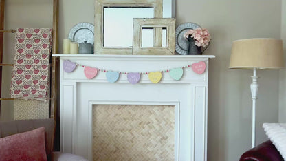 Valentines Day garland, conversation candy hearts banner, FREE SHIPPING