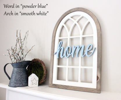 farmhouse window arch with word attached, 3 sizes
