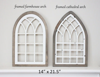 Farmhouse window arch, church window, 3 sizes, choose your own colors