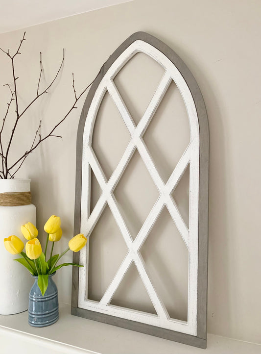 Cathedral window decoration with diamond pattern, 36" x 17.5 size
